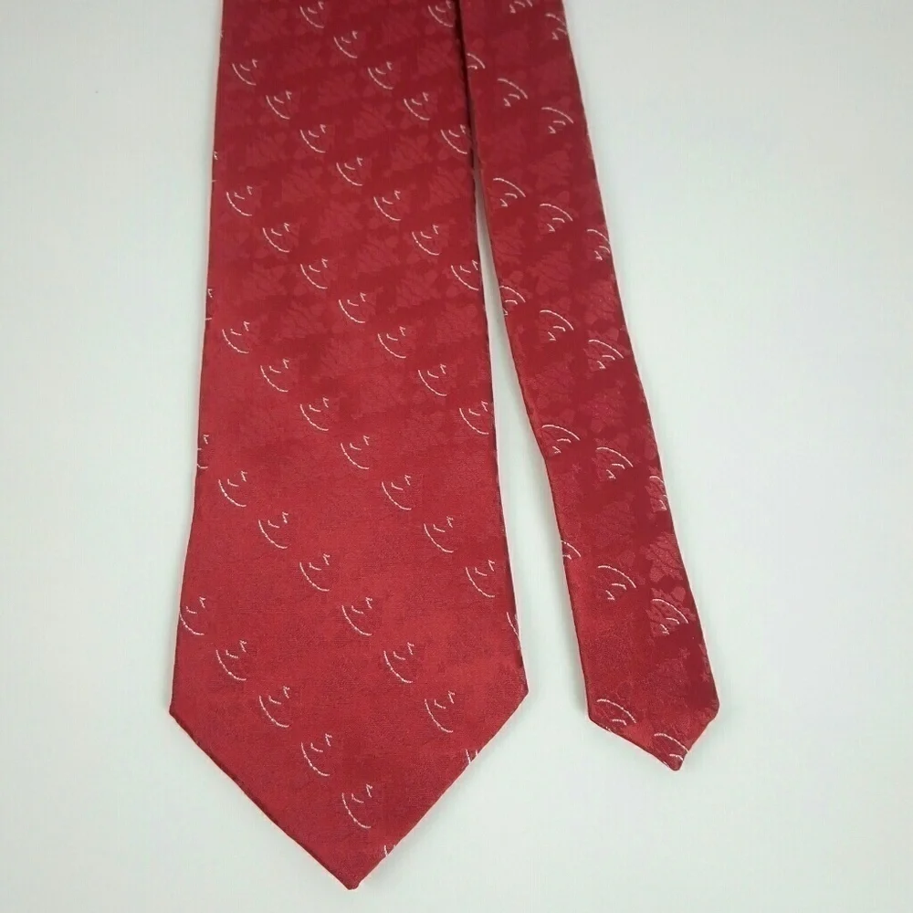 Nicole Miller Red Christmas Tree Silk Tie